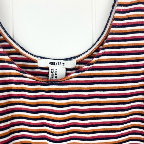 Forever 21 Red and Orange Striped Cropped Tank Top - Picture 3 of 4